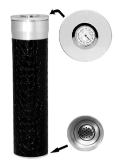 Black Glossy Crocodile Leatherette Travel Cigar Case