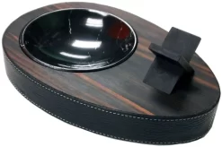 Brizard And Co.Deck Ebony Wood Single Ashtray - Made In USA