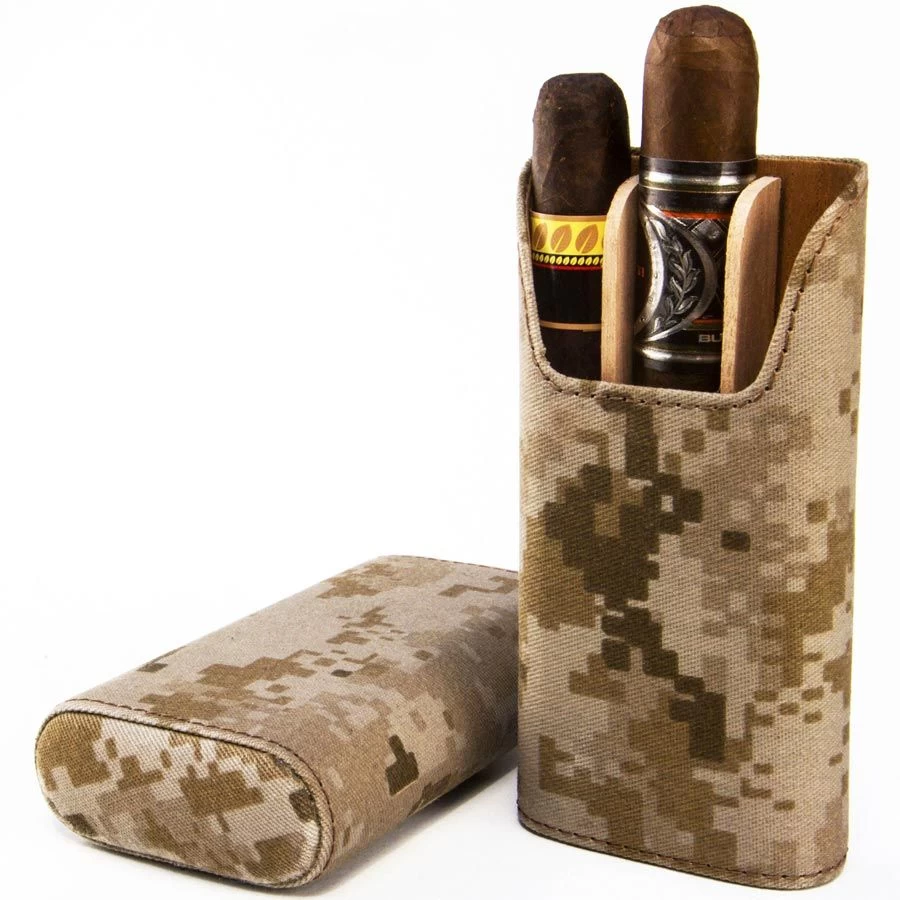 BrizardShowband Desert Military Pattern Cigar Case - Made In USA