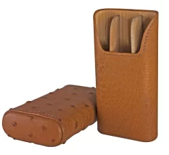 BrizardShowband Tan Leather Cigar Case - Made In USA