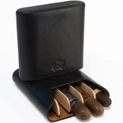 BrizardShowband Sunrise Black And Ebony 5 Cigar Case - Made In USA