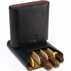 BrizardShowband Sunrise Black And Rosewood 5 Cigar Case - Made In USA