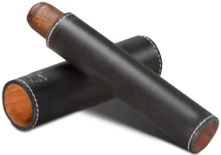BrizardSunrise Black Leather And Rosewood Single Cigar Tube - Made In USA