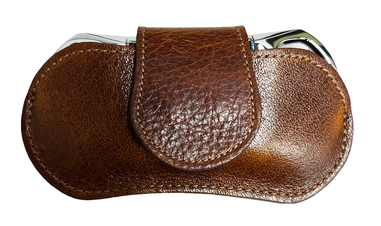 Brizard & Co. V Cutter With Pouch - Antique Saddle