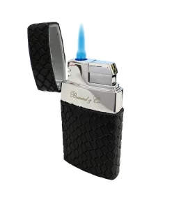 Brizard & Co Venezia Single Jet Flower Flame Lighter - Python And Royal Purple