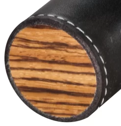 BrizardSunrise Black Leather And Zebrawood Single Cigar Tube - Made In USA