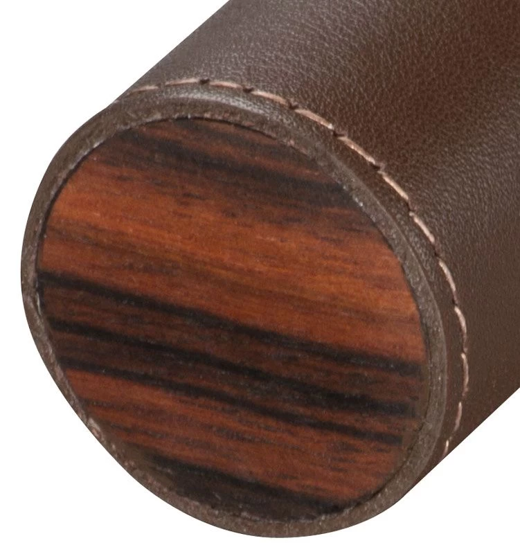 BrizardSunrise Coffee Leather And Ebony Single Cigar Tube - Made In USA