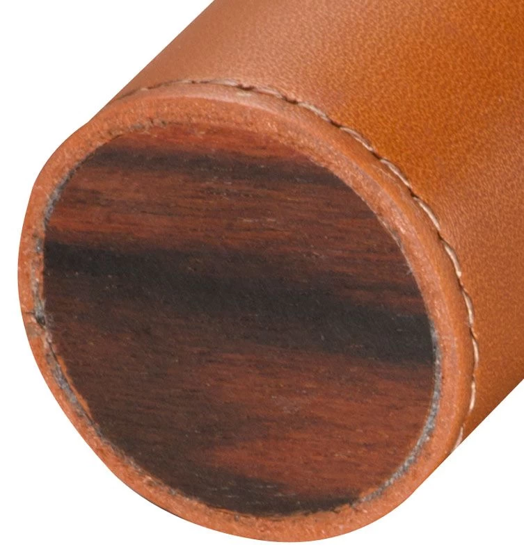 BrizardSunrise Tan Leather And Ebony Single Cigar Tube - Made In USA - Image 2