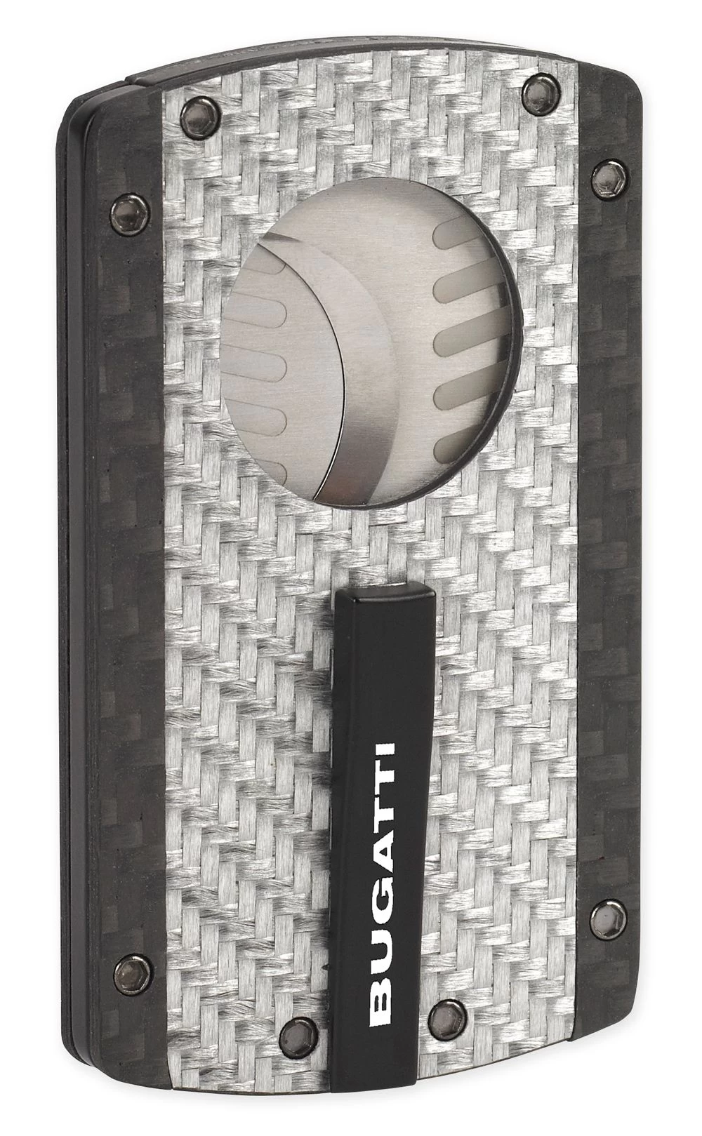 Bugatti Carbon Fiber Cigar Cutter - Silver - Image 2