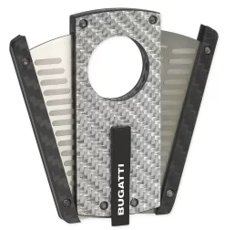 Bugatti Carbon Fiber Cigar Cutter - Silver