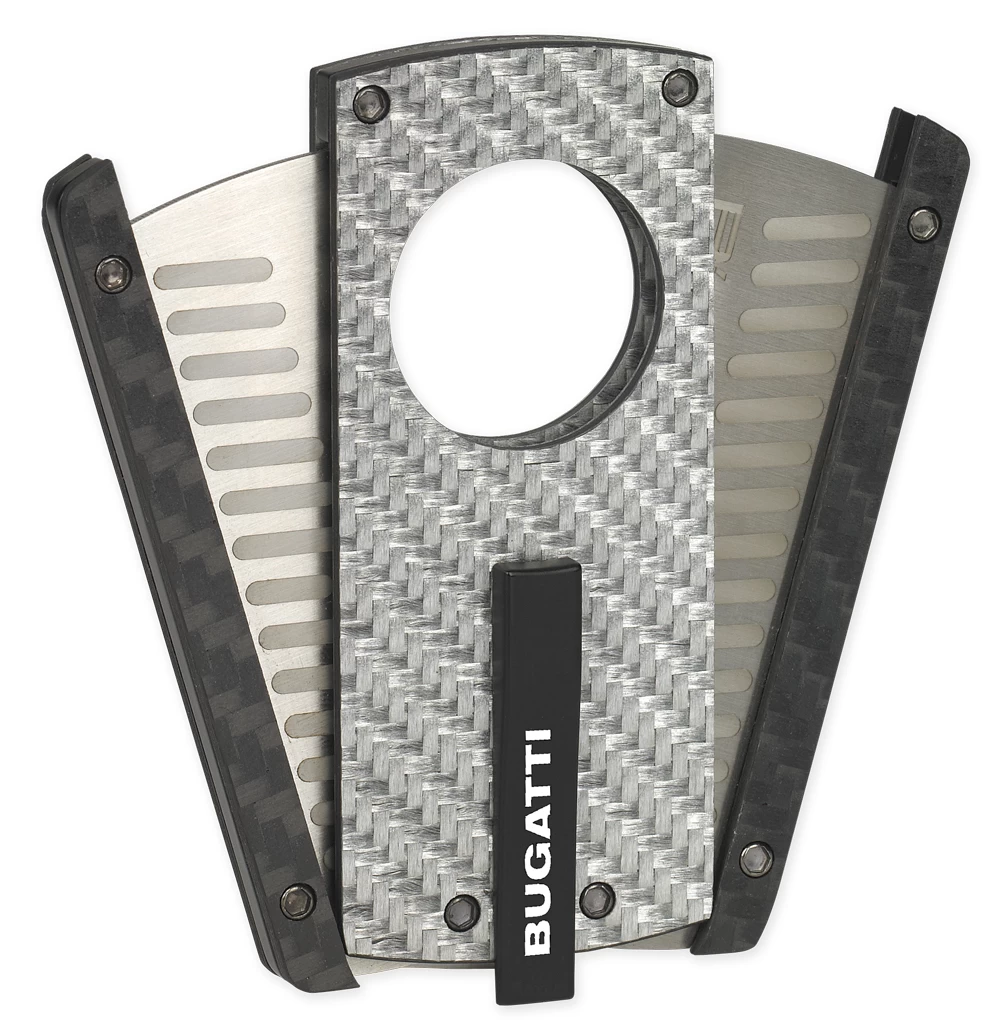 Bugatti Carbon Fiber Cigar Cutter - Silver