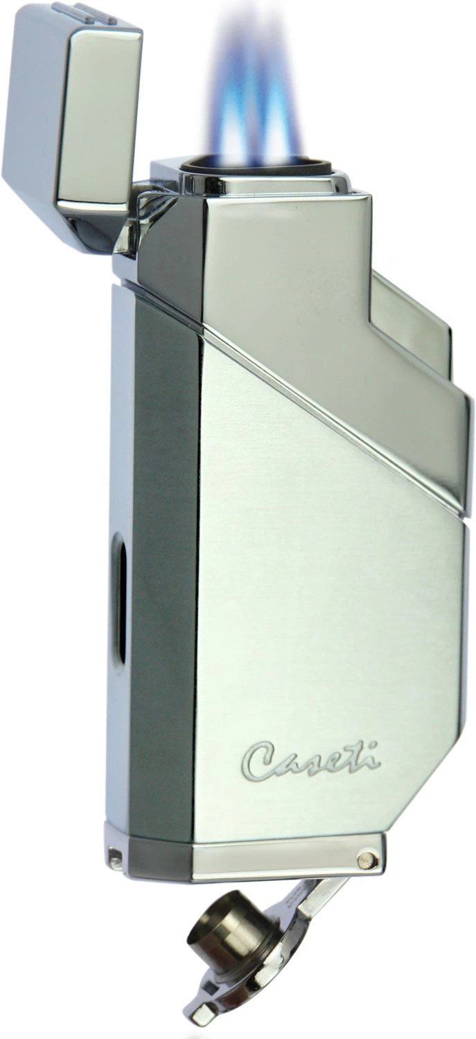 Caseti Cozmo Triple Flame Lighter - Chrome - Image 2