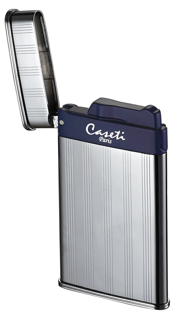 Caseti Flaco Ultra-thin Silver Vertical Line Single Torch Flame Cigar Lighter - Image 4