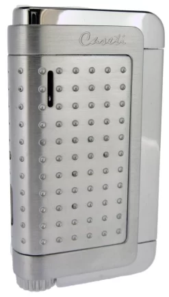 Caseti Southway Brushed And Polished Chrome Plated Single Jet Flame Lighter