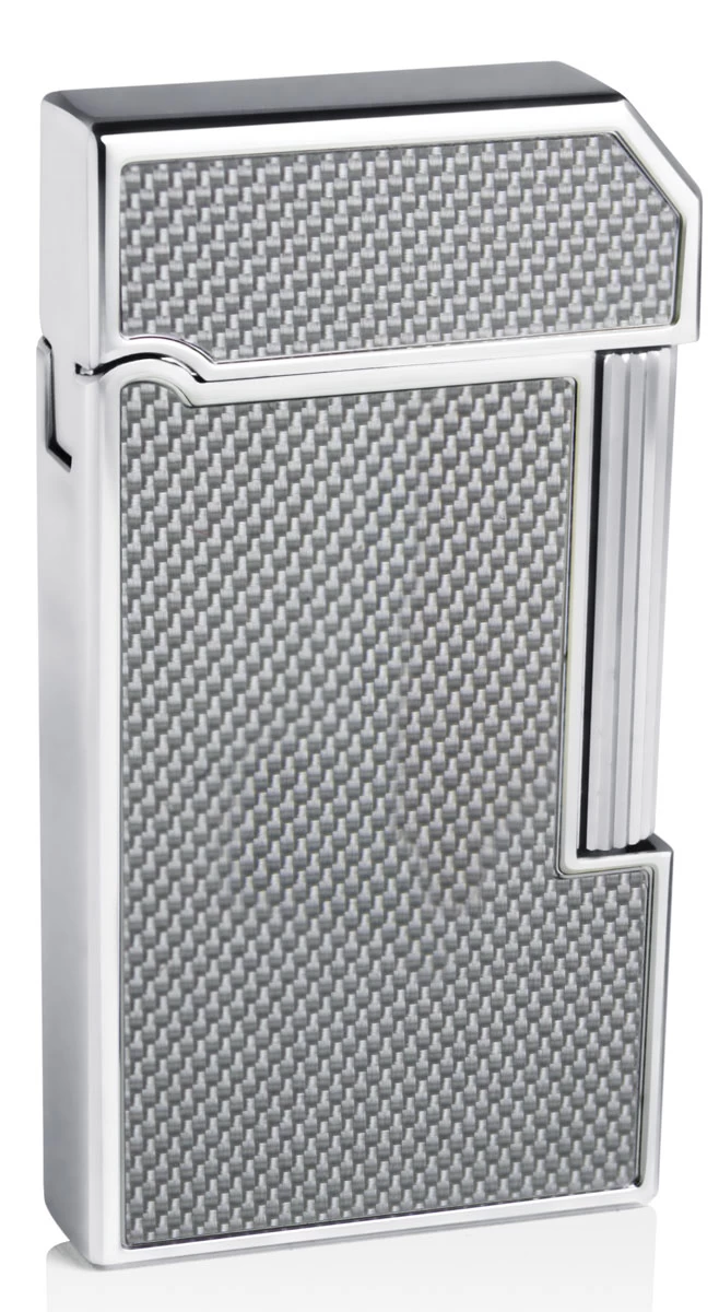 Caseti Windsor Traditional Flame Flint Lighter - Silver Carbon Fiber - Image 2