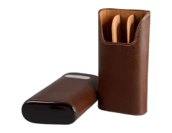 BrizardDakota Chocolate Leather Cigar Case With Free Engraving - Made In USA