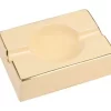 Cream With Gold Trim Ceramic Ashtray