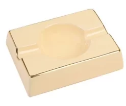 Cream With Gold Trim Ceramic Ashtray
