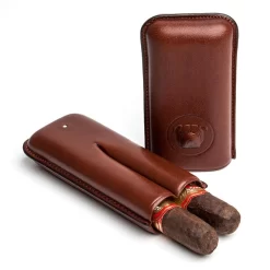 Dunhill Robusto Brown Bulldog Cigar Case - 2 Fingers