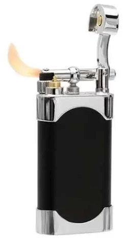Kiribi Mikazuki Black Matte Flint Pipe Lighter