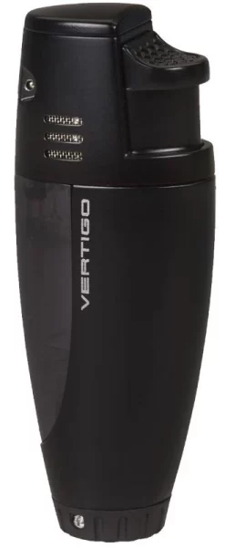 Vertigo Atlantis Double Torch Flame Cigar Lighter - Black Matte