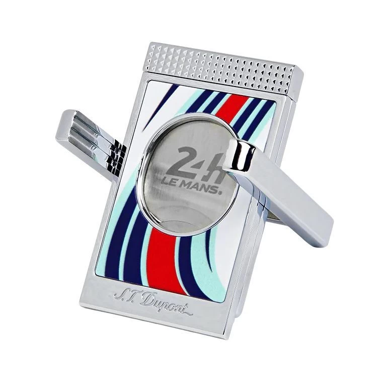 S.T. Dupont CC X Stands Le Mans Blue And Chrome Double Guillotine Cigar Cutter - Image 3