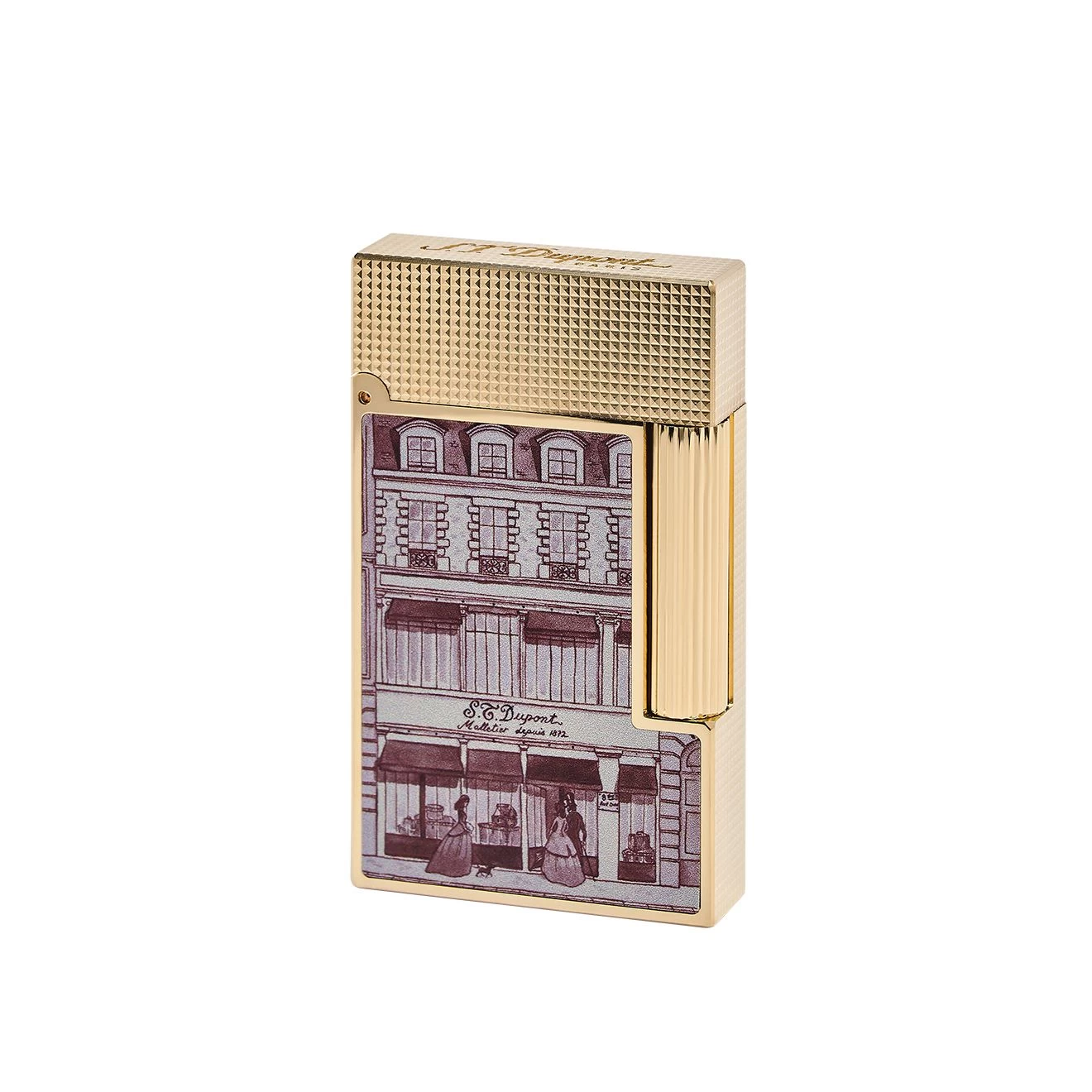S.T. Dupont Ligne 2 Hotel Particulier Flint Lighter - Yellow Gold - Image 3