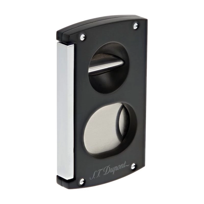 S.T. Dupont Matte Black Double Blade And V-Cut Cigar Cutter