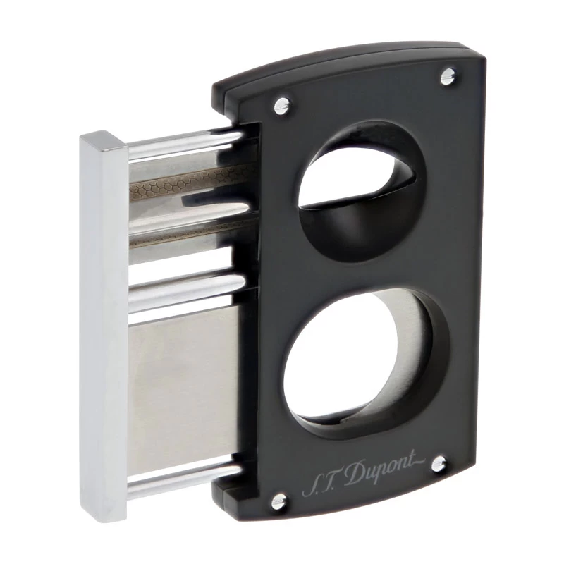 S.T. Dupont Matte Black Double Blade And V-Cut Cigar Cutter - Image 2