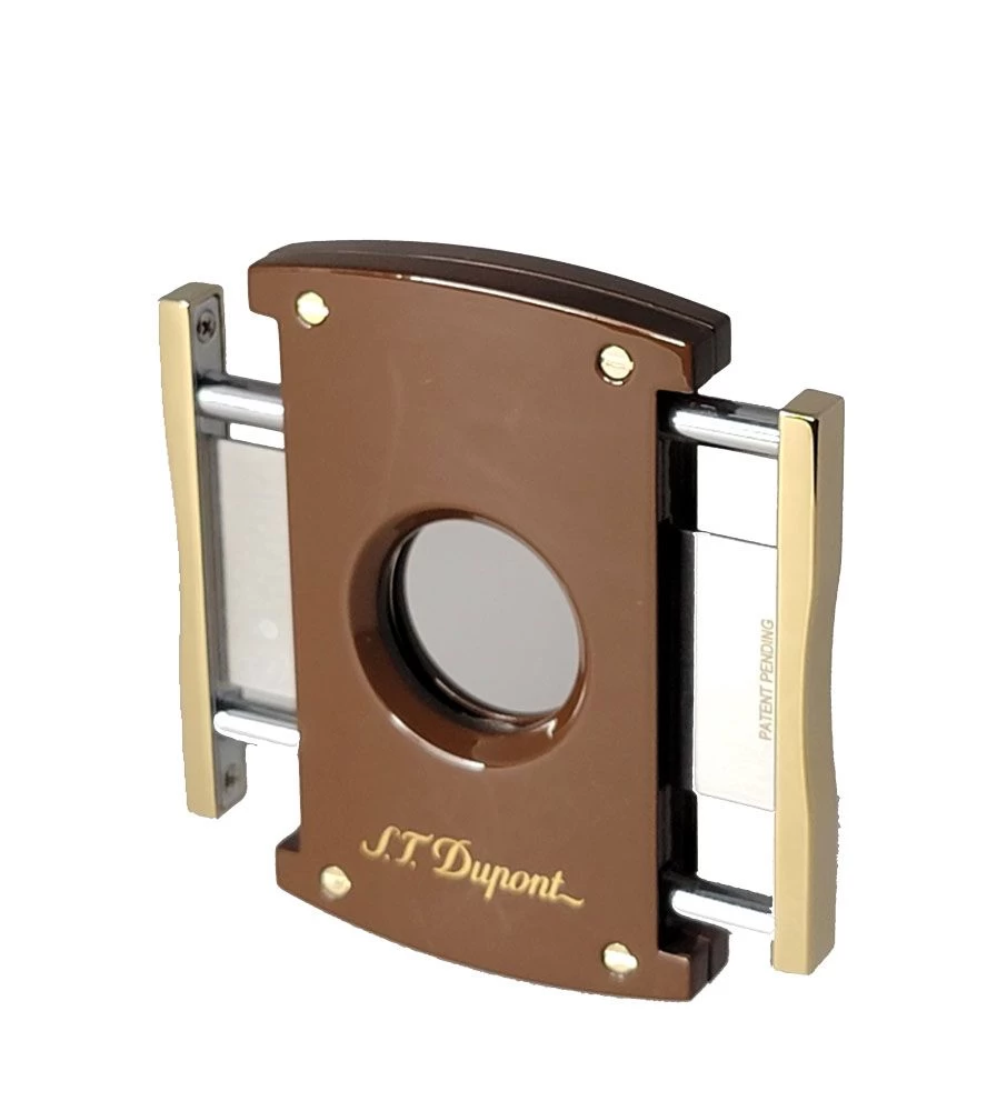 S.T. Dupont MaxiJet Brown And Gold Cigar Cutter - Image 2