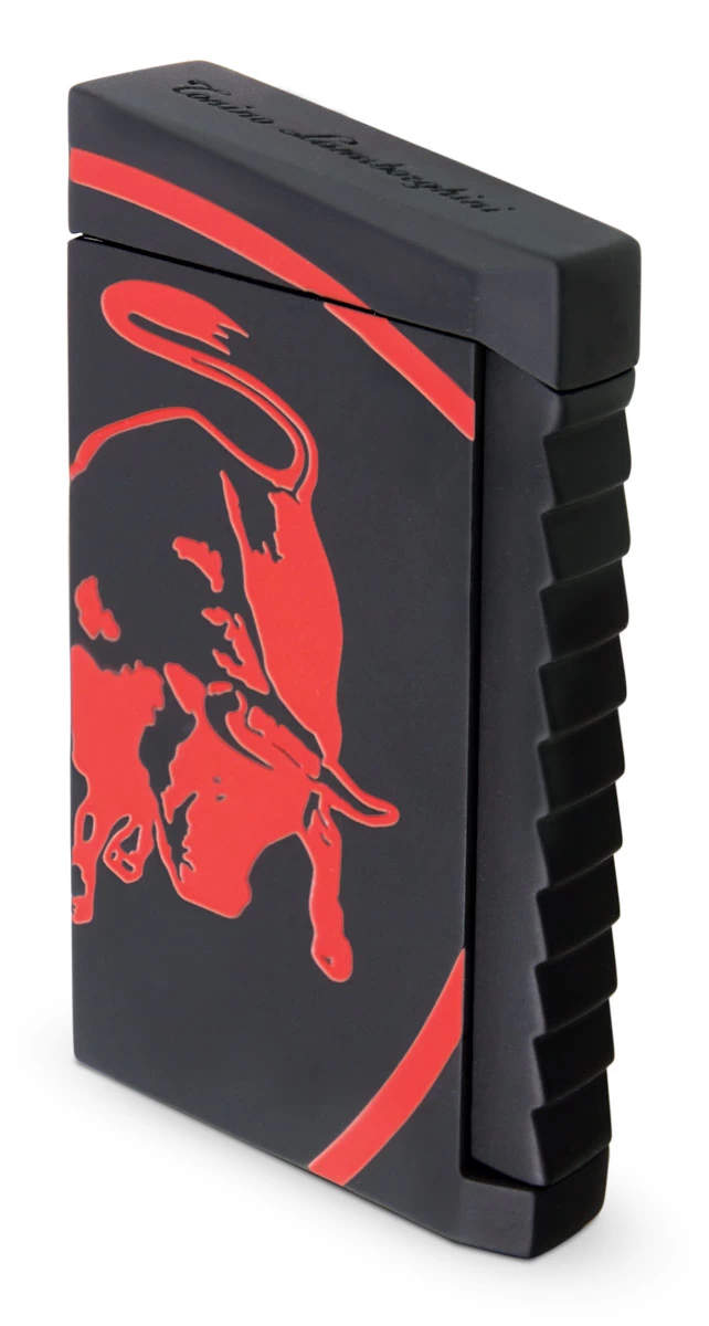 Tonino Lamborghini Tonino Lamborghin Il Toro Black Rubberized Finish Lighter - Red Bull