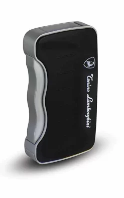 Tonino Lamborghini Eridanus Butane Refillable Cigar Lighter - Black With Silver Rim