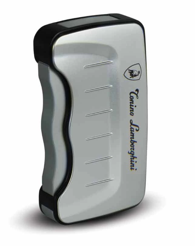 Tonino Lamborghini Eridanus Butane Refillable Cigar Lighter - Silver With Black Rim