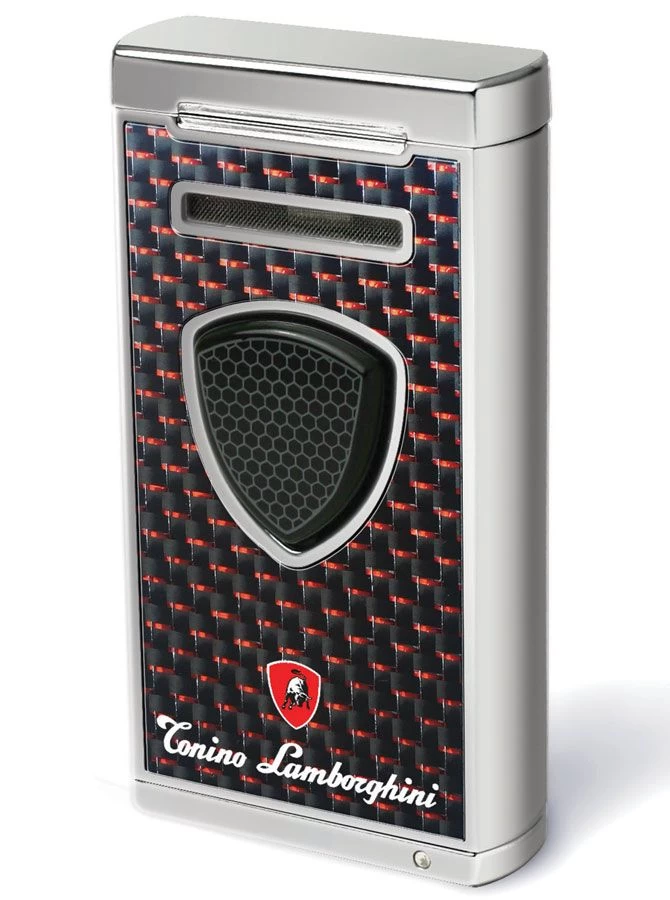 Tonino Lamborghini Pergusa Black & Red Carbon Fiber Cigar Lighter - Image 3