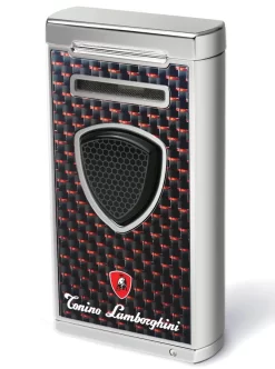 Tonino Lamborghini Pergusa Black & Red Carbon Fiber Cigar Lighter