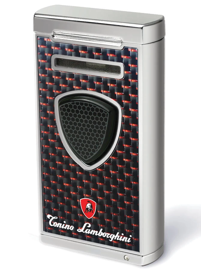 Tonino Lamborghini Pergusa Black & Red Carbon Fiber Cigar Lighter