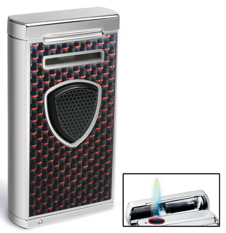 Tonino Lamborghini Pergusa Black & Red Carbon Fiber Cigar Lighter - Image 2