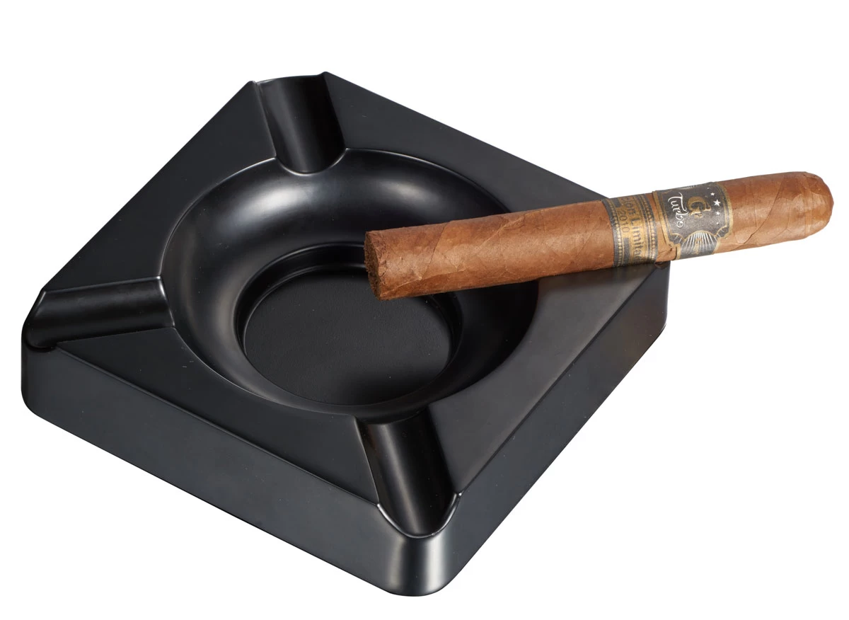 Visol Heavyweight Solid Meta Cigar Ashtray - Black Matte - Image 2