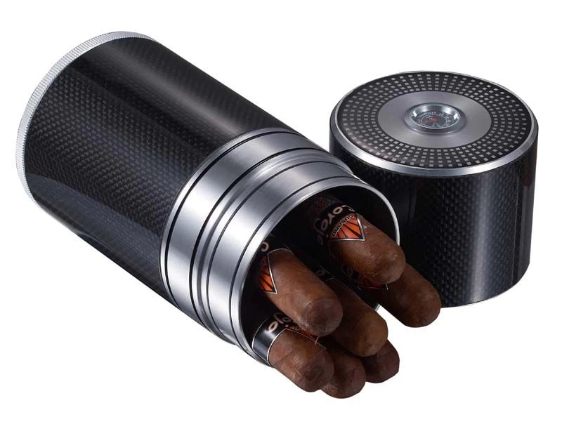 Visol Big Joe Aluminium And Carbon Fiber Cigar Travel Tube With Hygrometer - Image 3