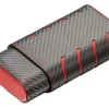Visol Black Carbon Fiber Patterned Cigar Case - Holds 3 Cigars