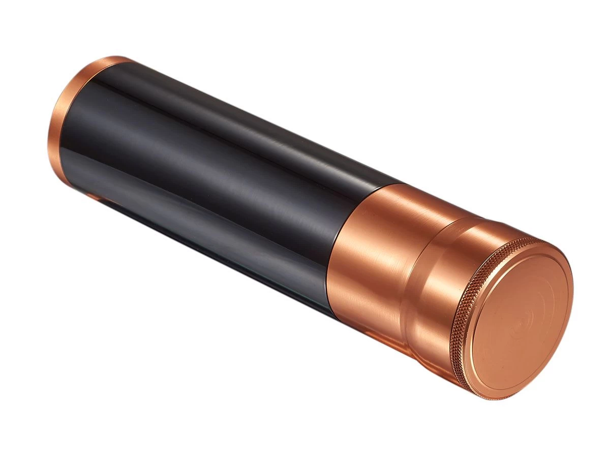 Visol Kane Travel Cigar Case - Black & Copper, Holds 3 Cigars