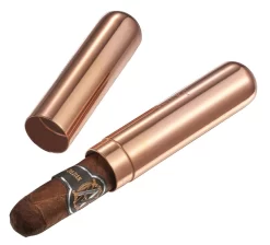 Visol Delta Rose Gold Finish Stainless Steel Cigar Tube