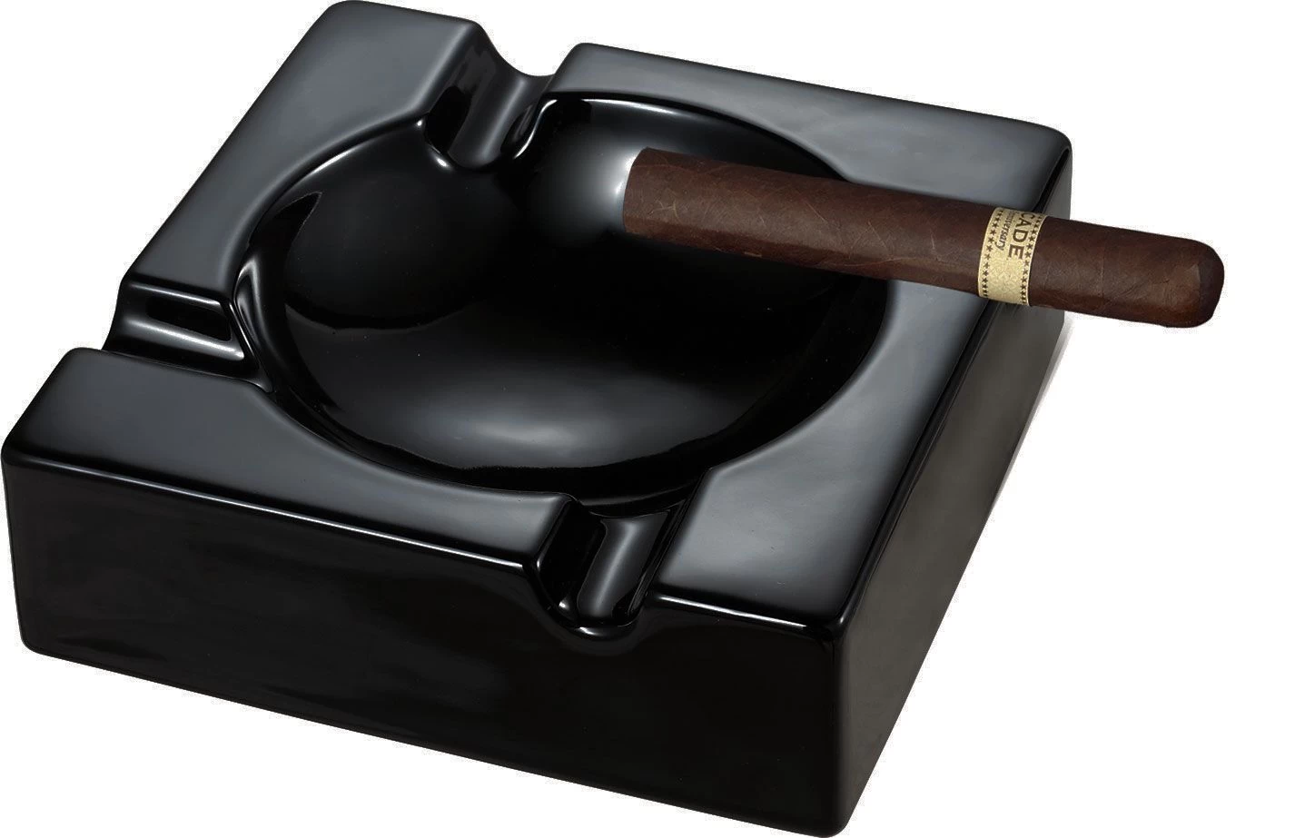 Visol Donovan Black Ceramic Cigar Ashtray For Patio Use