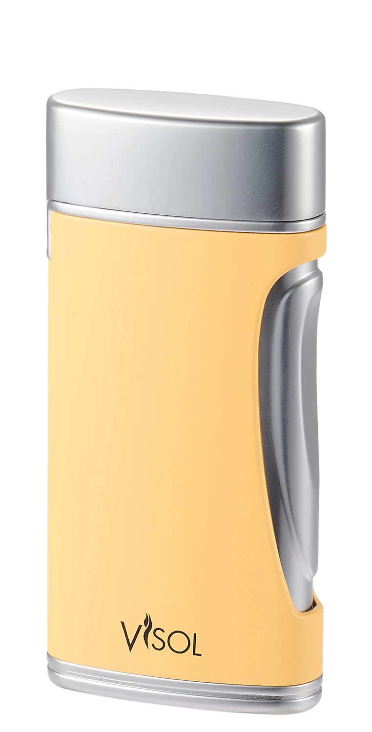 Visol DuoMatt Yellow Double Flame Cigar Lighter - Image 2