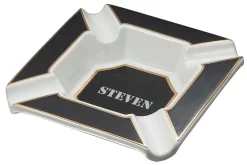 Visol Festus Large Cigar Ashtray - Matte Black And Gold