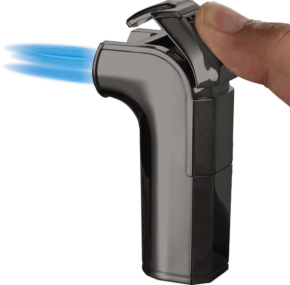 Visol Handle Triple Jet Flame Satin Gunmetal Cigar Lighter