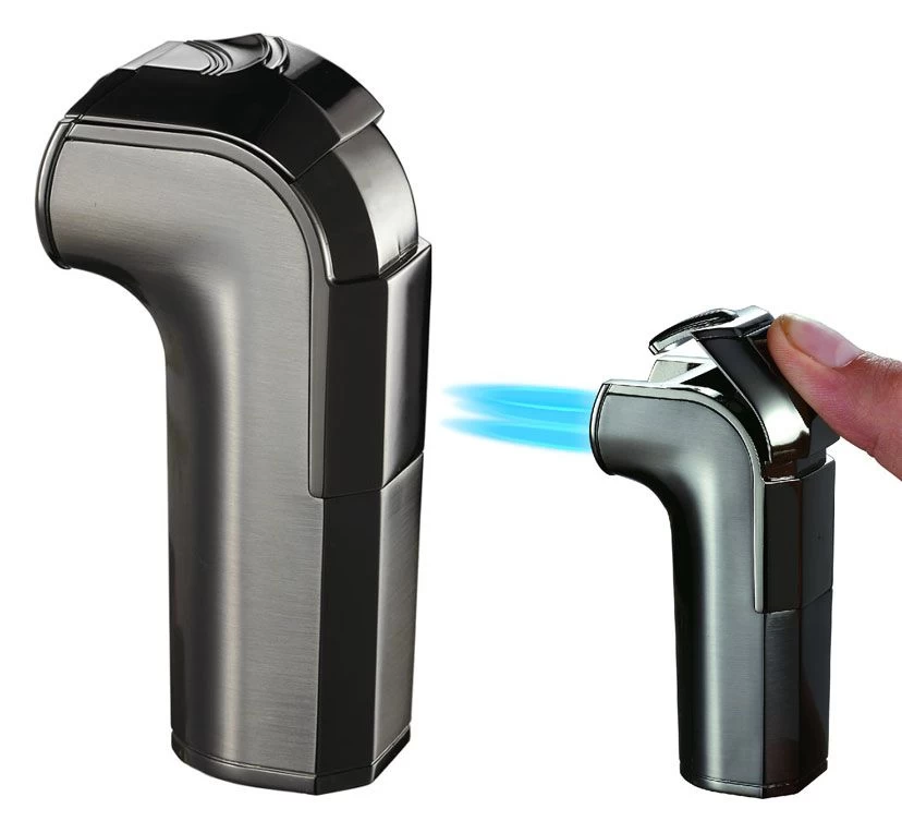 Visol Handle Triple Jet Flame Satin Gunmetal Cigar Lighter - Image 2