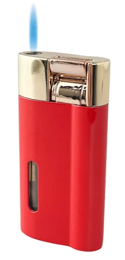 Visol Iguana Single Torch Flame Lighter - Red And Gold