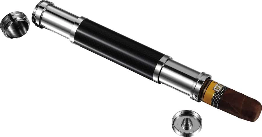 Visol Kinetic II Carbon FiberChrome Adjustable Cigar Case - Image 4
