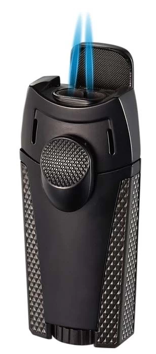 Visol Meru Dual Torch Cigar Lighter - Black - Image 3